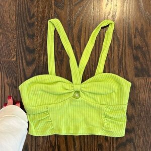 PacSun green summer cross-strapped bow top